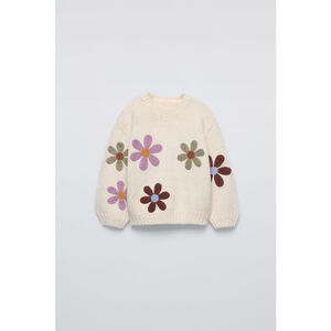 Zara Baby Floral embroidery knit Sweater Size 3